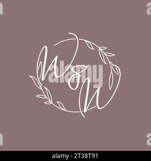 Sigle nuziali WW monogramma logo idee grafica vettoriale Illustrazione Vettoriale