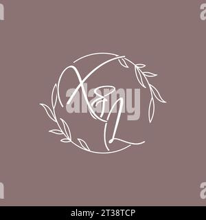 XL iniziali nozze monogramma logo idee grafica vettoriale Illustrazione Vettoriale