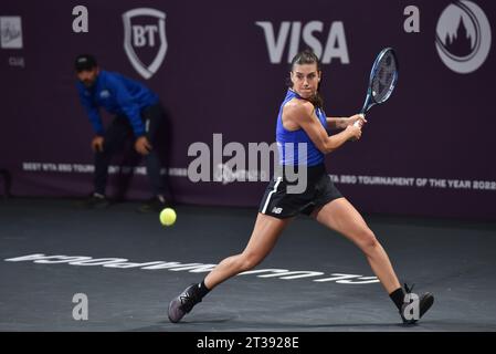 La partita di tennis tra Sorana Cirstea e Eva Lys al torneo di tennis WTA Transylvania Open, Cluj-Napoca, 17 ottobre 2023. Foto Stock