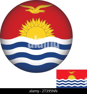 Bandiera Kiribati forma rotonda Illustrazione Vettoriale