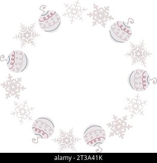 Frame di Capodanno rotondi, vettoriali. Illustrazione Vettoriale