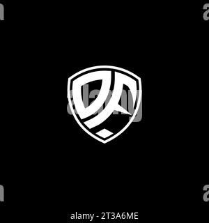 Logo DF monogramma stile emblema con idee modello forma schermo Illustrazione Vettoriale