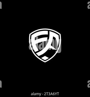 Logo FF monogramma stile emblema con idee modello forma schermo Illustrazione Vettoriale