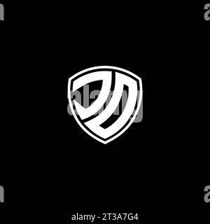 Logo JO monogramma emblema con idee modello di design a forma di scudo Illustrazione Vettoriale