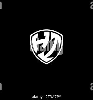 Logo HI monogramma stile emblema con idee modello forma schermo Illustrazione Vettoriale