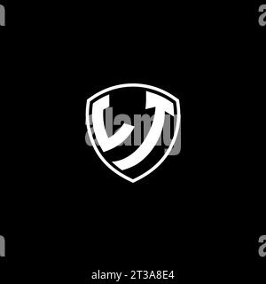 Logo LT monogramma stile emblema con idee modello forma scudo Illustrazione Vettoriale