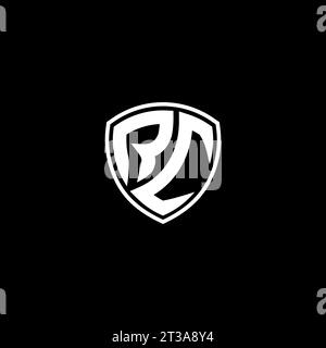 Logo RC monogramma stile emblema con design a forma di scudo idee modello Illustrazione Vettoriale