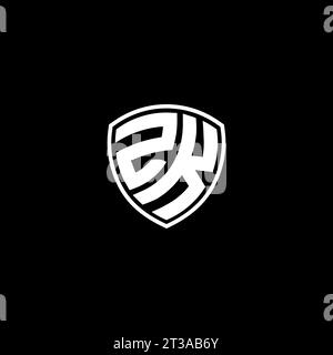 Logo ZK monogramma stile emblema con idee modello forma schermo Illustrazione Vettoriale