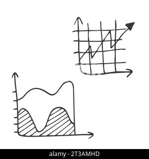 grafica info e freccia impostate utilizzando disegni a spalla o disegni a mano Illustrazione Vettoriale