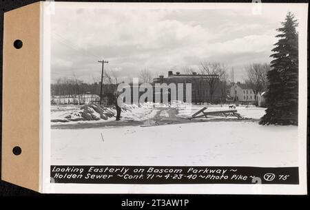 Contratto n. 71, WPA Sewer Construction, Holden, Looking East on Bascom Parkway, Holden Sewer, Holden, Mass., 23 aprile, 1940 Foto Stock