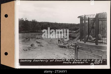 Contract No. 112, Spillway at Shaft 2 of Quabbin Aqueduct, Holden, Looking East at Shaft 2, Holden, Mass., 4 settembre 1940 Foto Stock