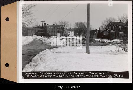 Contract No. 71, WPA Sewer Construction, Holden, Looking SoutheEast ly on Bascom Parkway, Holden Sewer, Holden, Mass., Mar. 26, 1940 Foto Stock