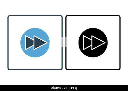 Icona avanzamento rapido. direzione della freccia. icona relativa alla velocità. adatto per siti web, app, interfacce utente, stampabili, ecc. Stile icona a tinta unita. Vettore semplice Illustrazione Vettoriale