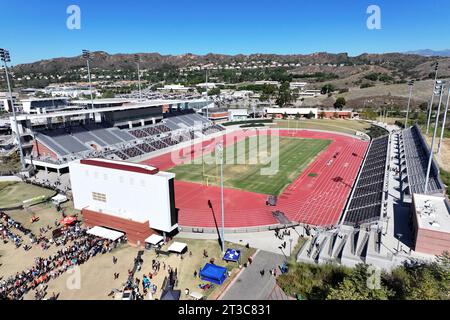 Una vista aerea generale dell'Hilmer Lodge Stadium al Mt. San Antonio College, sabato 21 ottobre 2023, a Walnut, calib. Foto Stock