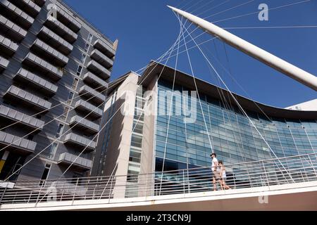 Lowry Hotel e Trinity Bridge in Clermon-Ferrand Square, Sslford, Manchester Foto Stock