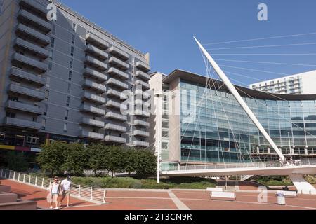 Lowry Hotel e Trinity Bridge in Clermon-Ferrand Square, Sslford, Manchester Foto Stock