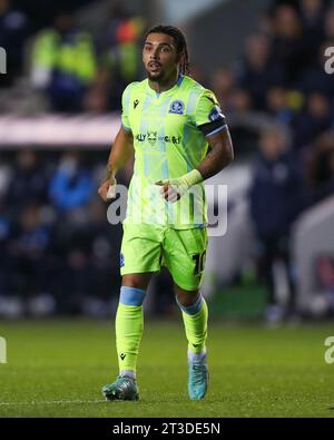 Tyrhys Dolan dei Blackburn Rovers durante il match tra Millwall FC e Blackburn Rovers FC Skybet EFL Championship a Den, Londra, Regno Unito il 24 ottobre 2023 Credit: Every Second Media/Alamy Live News Foto Stock