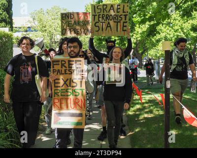 Australia, 25 ottobre 2023, circa 100 persone si sono riunite per protestare contro l'ambasciatore israeliano, Amir Maimon, al National Press Club of Australia - 25 ottobre 2023 Foto Stock