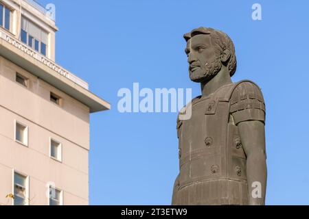 Salonicco, Grecia - 22 settembre 2023 : la statua di Filippo II di Macedonia, padre di Alessandro Magno a Salonicco in Grecia Foto Stock