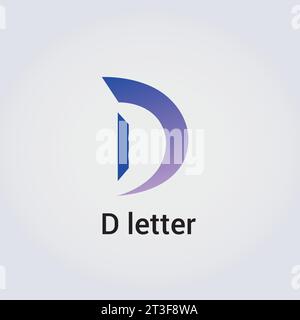 Design di icone D Letter Logo singolo isolato Design marchio identità aziendale vari colori modello modificabile monogramma vettoriale emblema illustrazione marchio Illustrazione Vettoriale