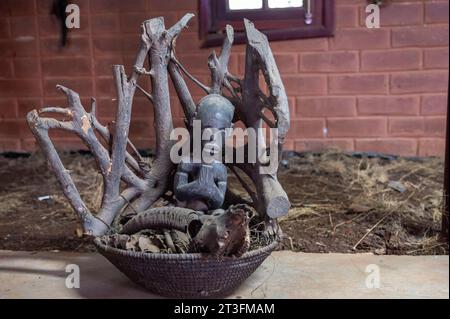 Camerun, zona ovest, quartiere MiFi, Bangoua, oggetto rituale nel museo del dominio Foto Stock