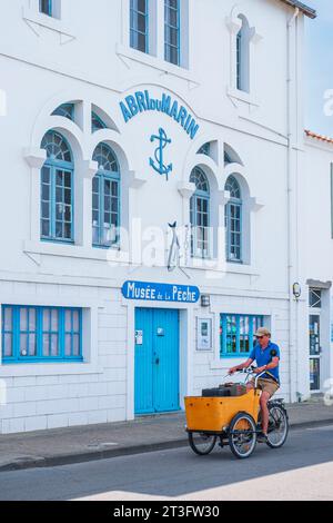 Francia, Vandea, Ile d'Yeu, Port-Joinville, Museo della pesca nell'ex rifugio dei marinai Foto Stock
