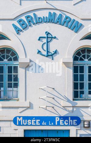 Francia, Vandea, Ile d'Yeu, Port-Joinville, Museo della pesca nell'ex rifugio dei marinai Foto Stock