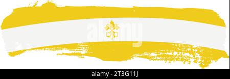 Elemento pennello bandiera del Vaticano, illustrazione vettoriale isolata su un bianco Illustrazione Vettoriale