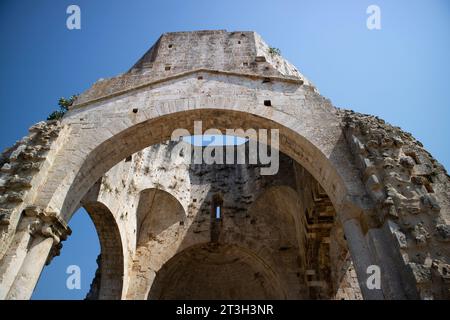 Documentazione fotografica dei resti dell'Abbazia di San Bruzio in Toscana Foto Stock