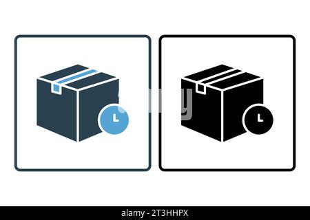 Consegna programmata. Icona relativa alla consegna. Adatto per la progettazione di siti Web, app, interfacce utente. Stile icona a tinta unita. Semplice progettazione vettoriale modificabile Illustrazione Vettoriale
