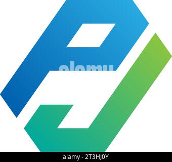 Logo PJ, monogramma PJ, logo PJ iniziale, logo PJ lettera, icona, vettore Illustrazione Vettoriale