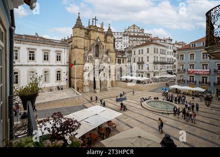 Il Monastero di Santa Croce o Chiesa di Santa Croce, a Coimbra, Portogallo, il 13 ottobre 2023 Foto Stock