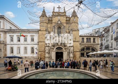 Il Monastero di Santa Croce o Chiesa di Santa Croce, a Coimbra, Portogallo, il 13 ottobre 2023 Foto Stock