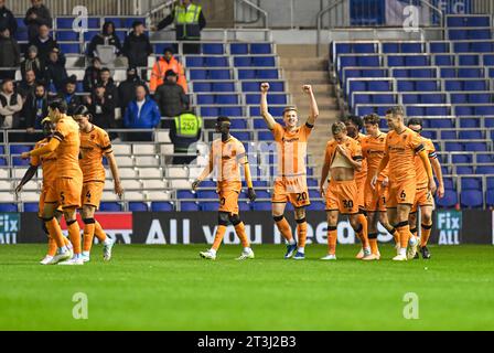 25 ottobre 2023; St Andrews, Birmingham, West Midlands, Inghilterra; EFL Championship Football, Birmingham City contro Hull City; Hull festeggia il primo gol segnato da Liam Delap al 20° minuto per il 0-1 Foto Stock