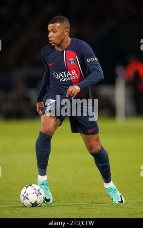 Kylian Mbappe del PSG durante la partita del gruppo F di UEFA Champions League al Parc des Princes di Parigi, in Francia. Data foto: Mercoledì 25 ottobre 2023. Foto Stock