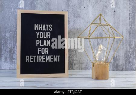 Qual è il vostro concetto di business Plan for Retirement Foto Stock