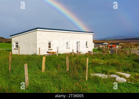 Rainbow vicino Loughderryduff, Ardara, Contea di Donegal, Irlanda Foto Stock