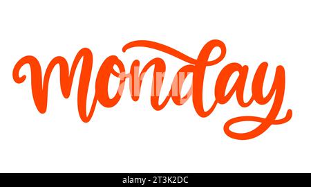 Lettere moderne a pennello scritte a mano il lunedì Illustrazione Vettoriale