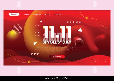 illustrazione vettoriale del design del modello di landing page per un solo giorno di gradiente Illustrazione Vettoriale