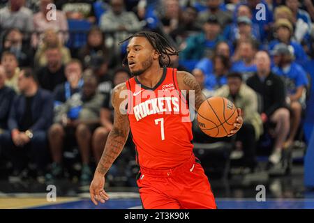 Orlando, Florida, USA, 25 ottobre 2023, il giocatore degli Houston Rockets Cam Whitmore #7 all'Amway Center. (Foto Credit: Marty Jean-Louis/Alamy Live News Foto Stock