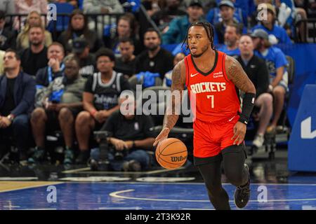 Orlando, Florida, USA, 25 ottobre 2023, il giocatore degli Houston Rockets Cam Whitmore #7 all'Amway Center. (Foto Credit: Marty Jean-Louis/Alamy Live News Foto Stock