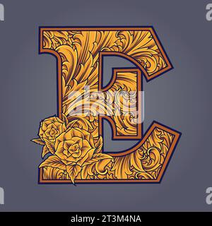 Lettere classiche logo monogramma e eleganza senza tempo illustrazioni vettoriali per il tuo lavoro logo, t-shirt di merchandisse, adesivi e disegni di etichette, poster, Illustrazione Vettoriale