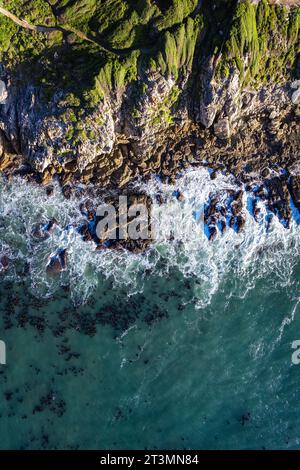 Vista aerea della costa di Hermanus, a Western Cape, in Sudafrica Foto Stock
