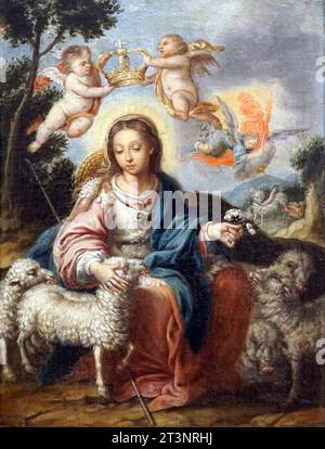 Divina Pastora / Divina Pastora (c. 1720) di Alonso Miguel de Tovar (1678 -1758).pittore barocco spagnolo.. Foto Stock