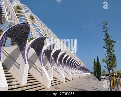 L'Umbracle (esterno), città delle Arti e delle Scienze, Valencia, Spagna Foto Stock