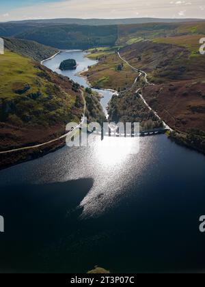 Vista aerea della Elan Valley Foto Stock