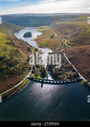 Vista aerea della Elan Valley Foto Stock