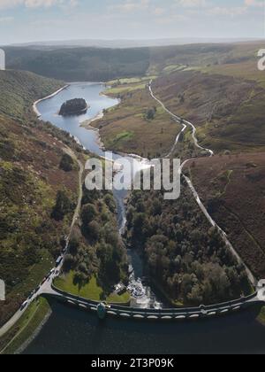 Vista aerea della Elan Valley Foto Stock