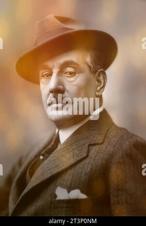 Giacomo Puccini, 1858–1924, compositore italiano, edito digitalmente secondo una fotografia Foto Stock
