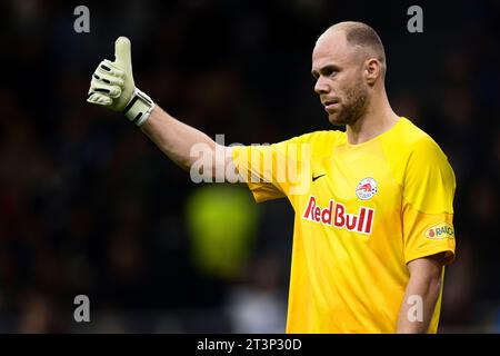 Alexander Schlager del RB Salzburg gesti durante la partita di UEFA Champions League tra FC Internazionale e RB Salzburg. Foto Stock